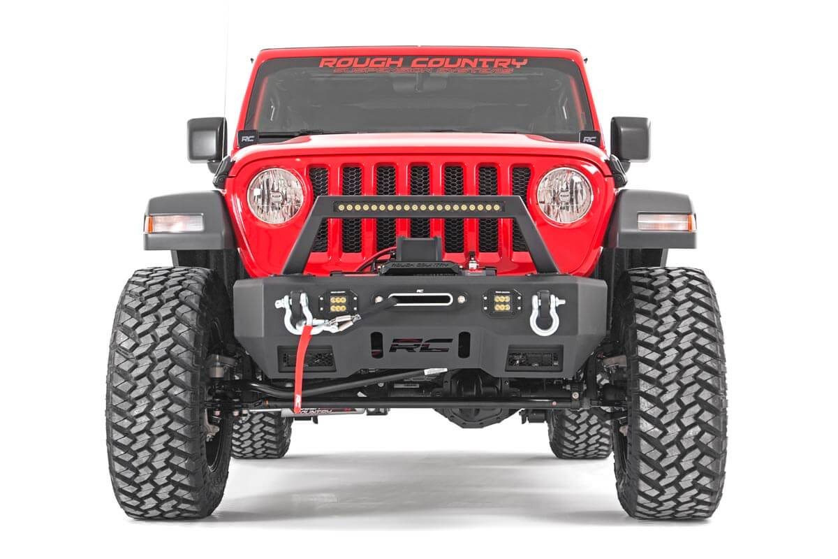 Jeep Wrangler JL Suspension Lift Kit - Front + Rear - Rough Country - 3.5 Inch, Adjustable Lower Control Arms, M1 Monotube Shocks, Linear Coil Springs - '18-'23